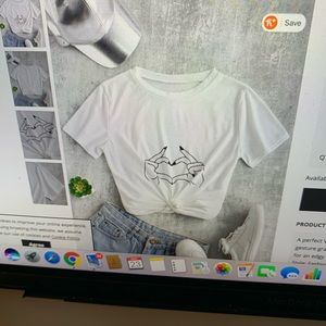 Zaful Gesture Graphic Tee White Size: Small